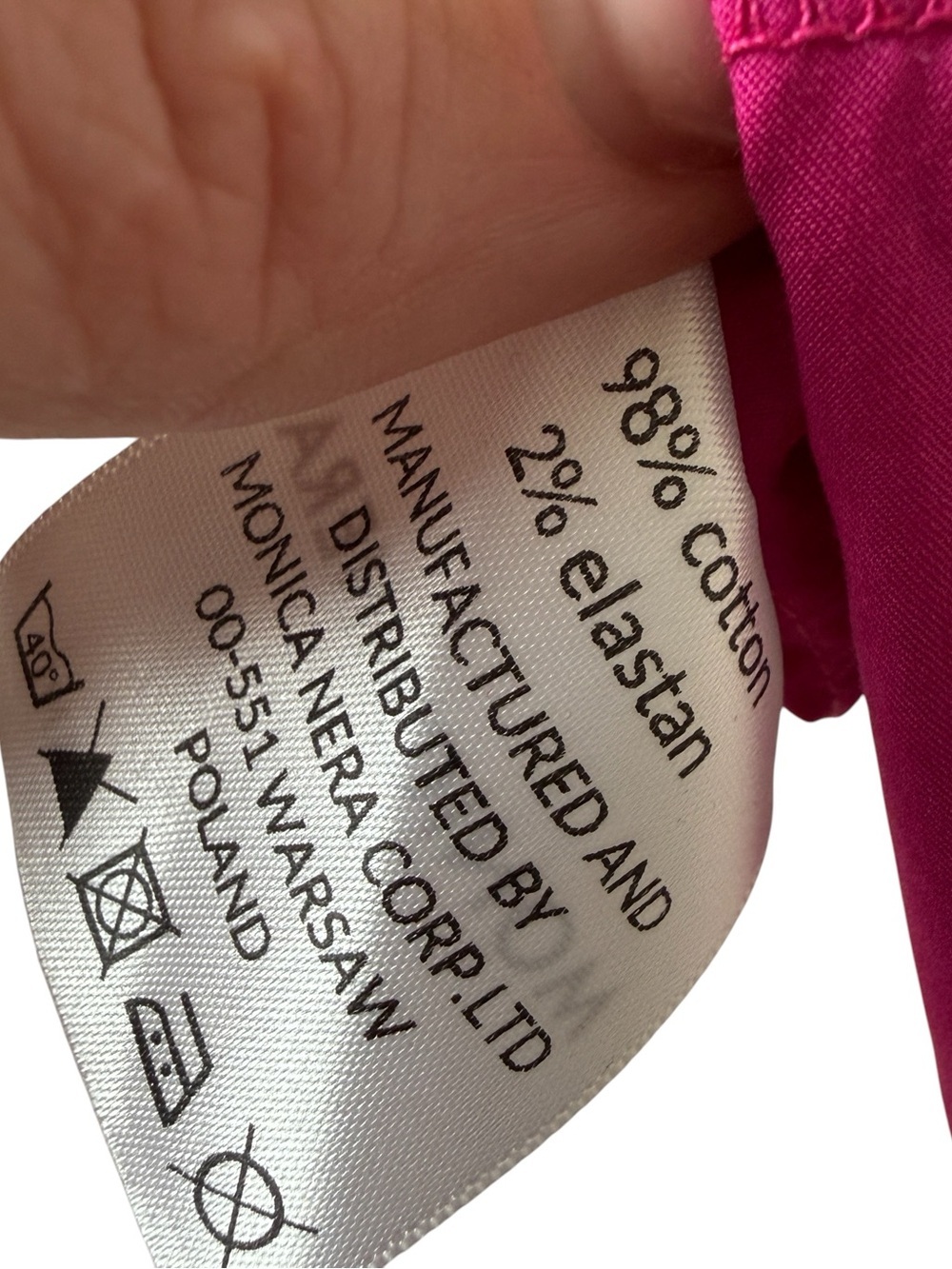 Monica Nera Fuchsia Maxi Dress Cotton Shoulder Bow Strap Minimalist XS Chic Luxe - Picture 9 of 10